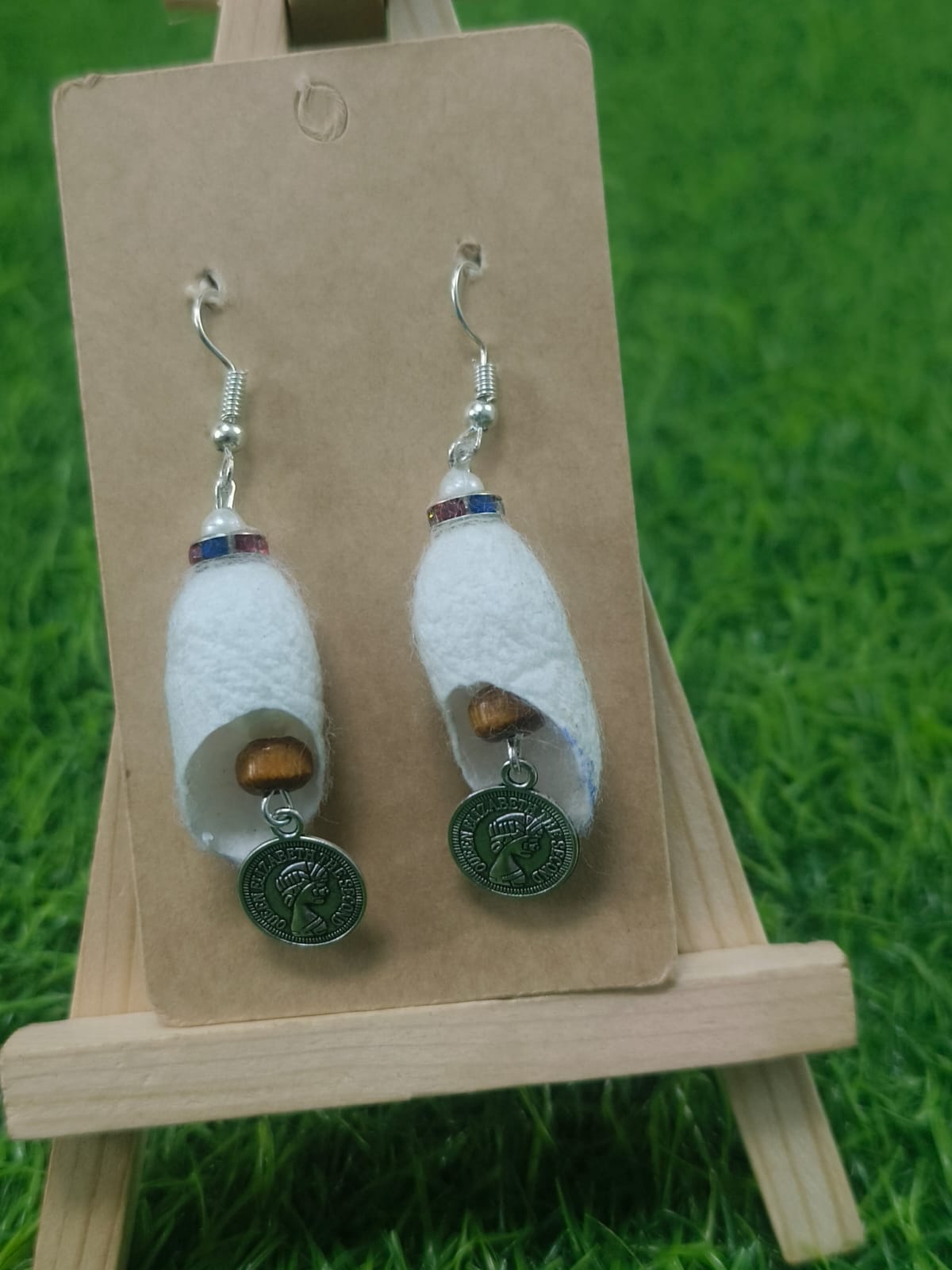 Handcrafted Silkworm Cocoon Earrings - Zipal