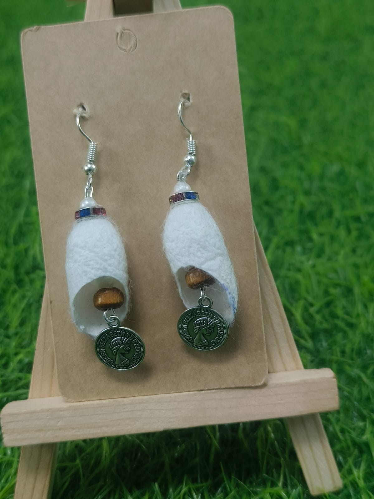 Handcrafted Silkworm Cocoon Earrings - Zipal