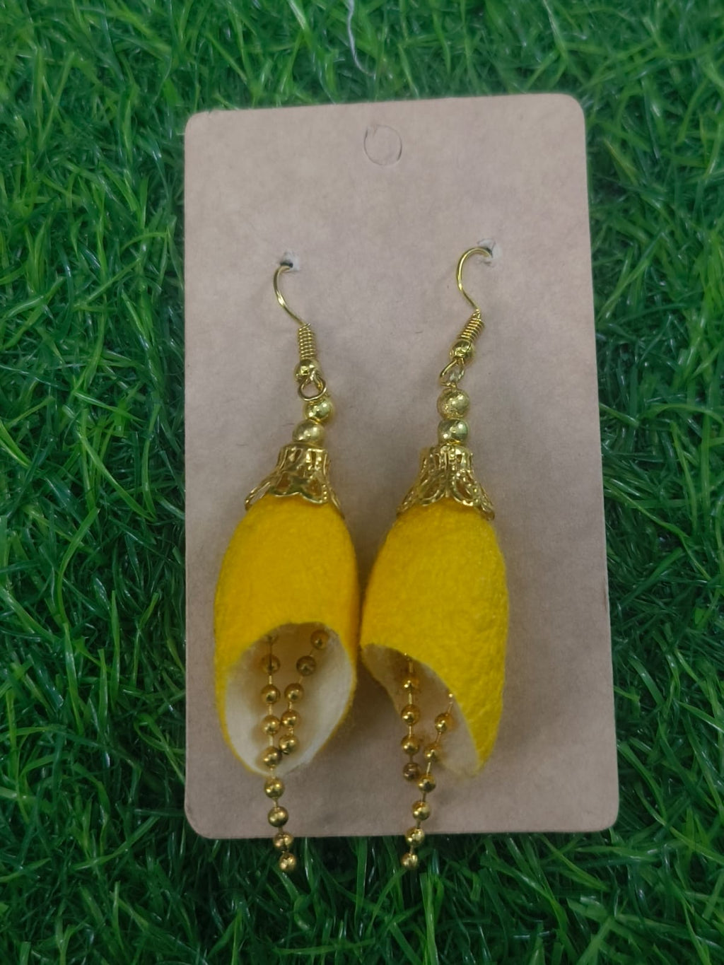 Handcrafted Silkworm Cocoon Earrings - Zipal