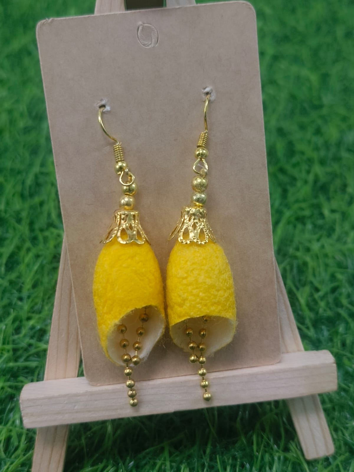 Handcrafted Silkworm Cocoon Earrings - Zipal