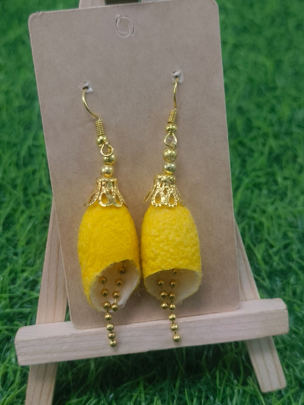 Handcrafted Silkworm Cocoon Earrings - Zipal