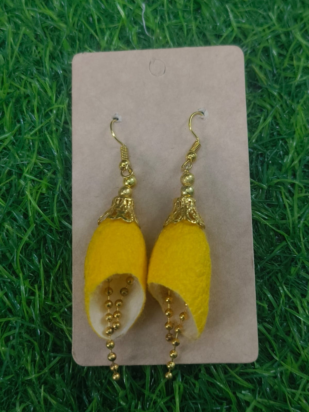 Handcrafted Silkworm Cocoon Earrings - Zipal