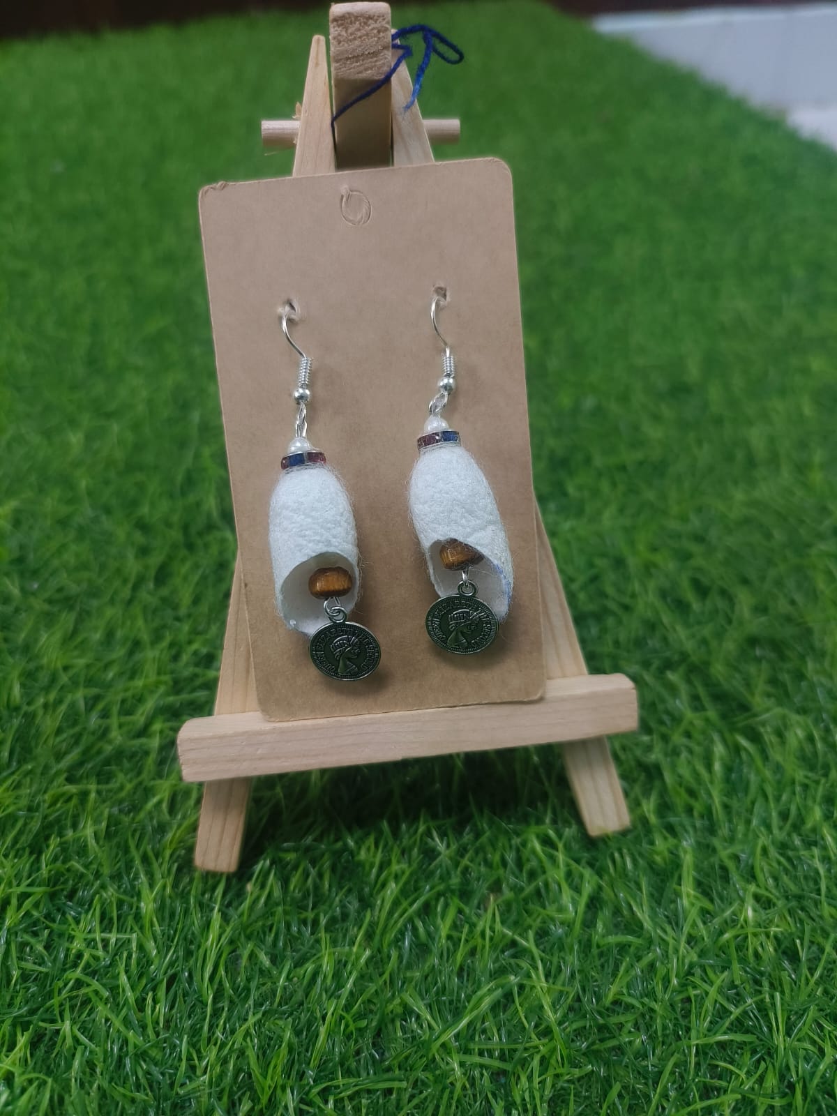 Handcrafted Silkworm Cocoon Earrings - Zipal