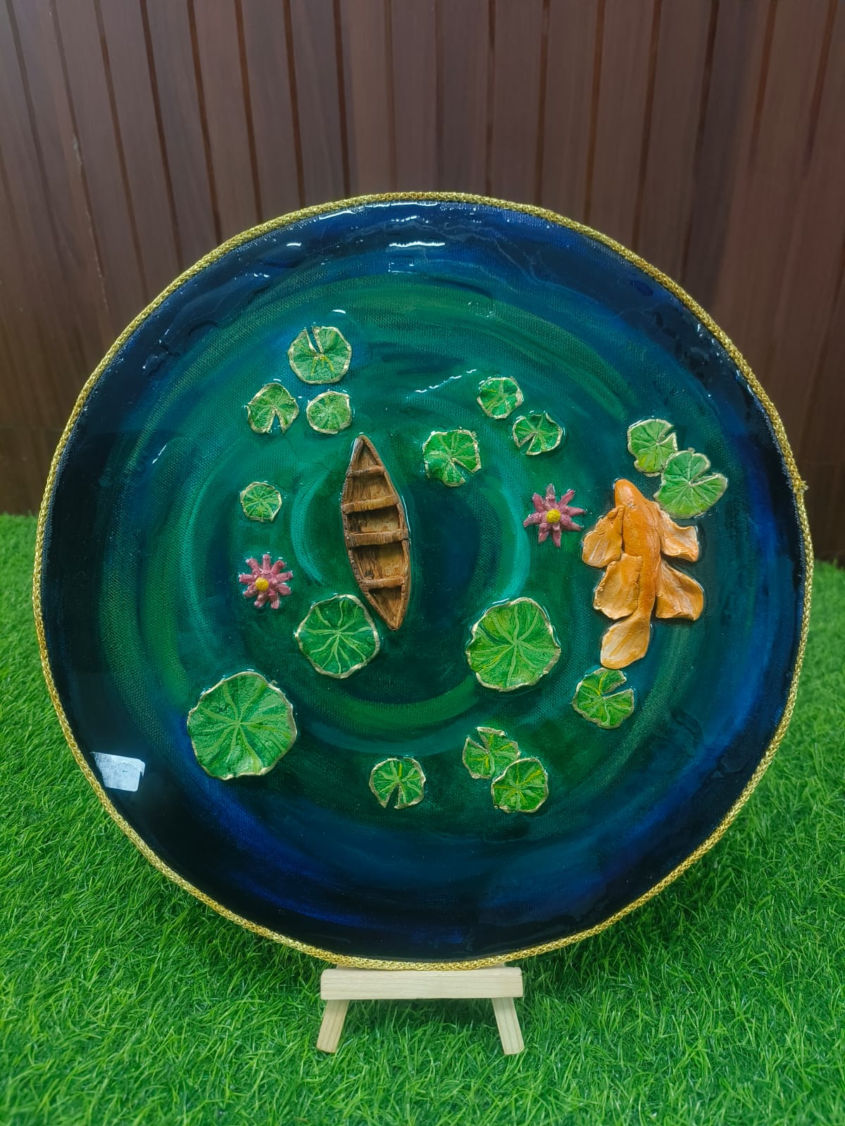 Handcrafted Resin Wall Decor Plate - Zipal