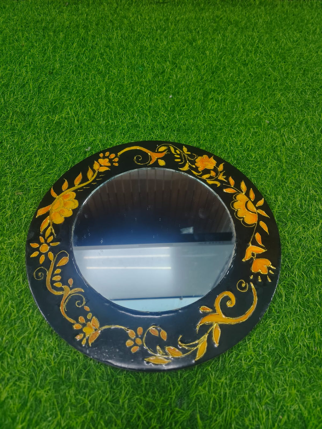 Handcrafted Floral Resin Mirror Wall Decor - Zipal