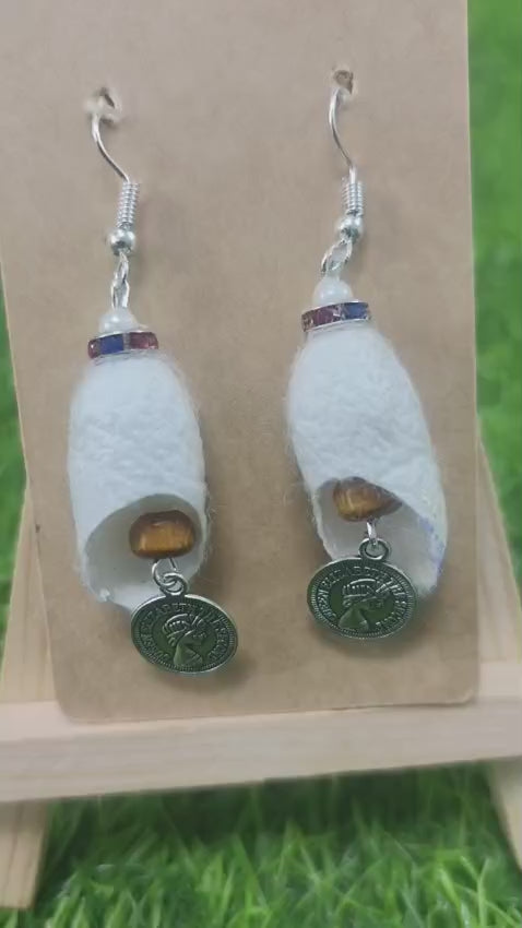 Handcrafted Silkworm Cocoon Earrings