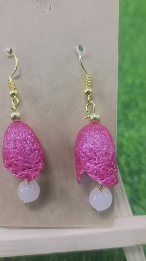 Handcrafted Silkworm Cocoon Earrings